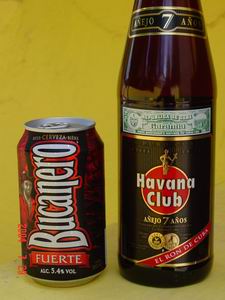 Bucanero (cerveza) y Havana Club (ron) de Cuba